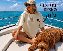 Custom Dog Portrait Vintage Retro Shirt 4th July Pet Photo Patriotic Gift Tee