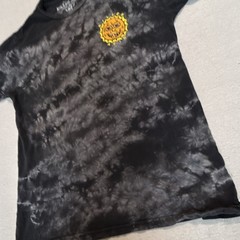 Killer Acid Men’s Black Gray Yellow Cotton Tie Dye Sun Graphic T-Shirt Size M