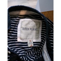 Ditch Plains Men’s Navy/White Striped Henley – XL