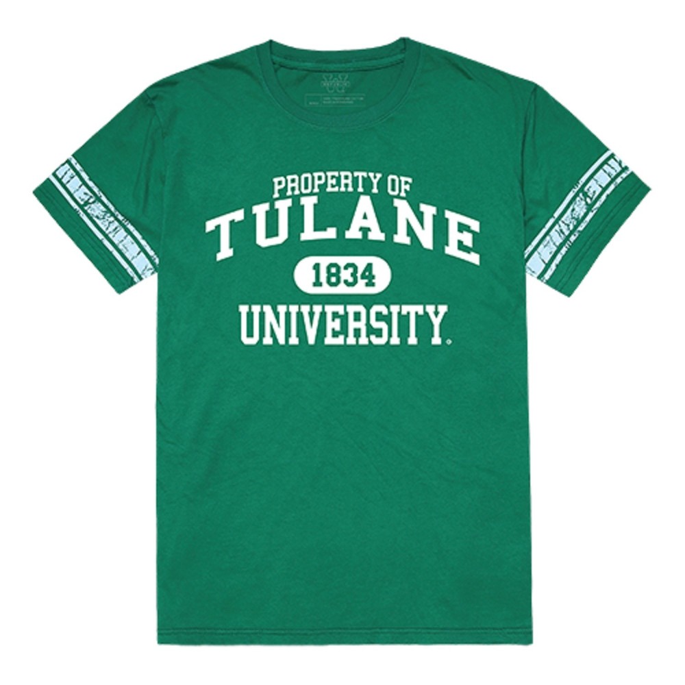 University of Tulane Green Wave NCAA Cotton Property Football T-Shirt