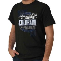 Rocky Mountains Colorado Trail Camp Souvenir Adult Short Sleeve Crewneck Tee