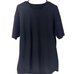 BYLT Basics Mens Drop-Cut Lux T-Shirt Black Short Sleeve Curved Hem XL
