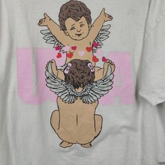 URLA T-Shirt Mens XL White Love Sucks Graphic Cherub Angel Streetwear Grunge