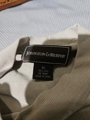 Johnston Murphy Shirt Mens XL Beige Silk Ribbed Raglan Sleeve Casual Luxury Tee