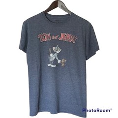 Tom & Jerry T-Shirt Men’s M Gray Retro Hanna-Barbera Cartoon Cat Mouse Tee