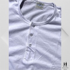 Vintage 50s Race Brand Henley Long Sleeve Shirt Republican Workwear White Sz 44