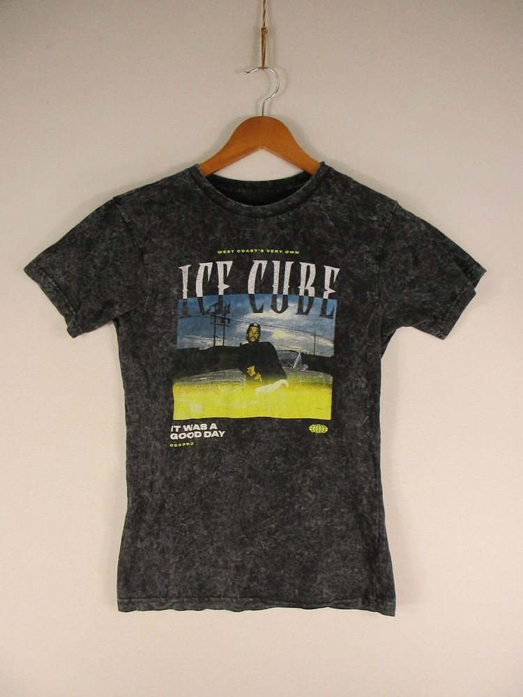 Ice Cube T-Shirt Mens S It Was A Good Day Graphic Acid Wash Black Vintage Look