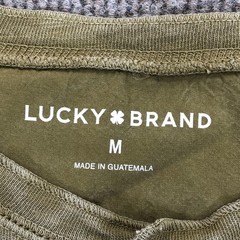 Lucky Brand Shirt Mens Medium Green Long Sleeve Henley Tagless Jersey Tee Sample