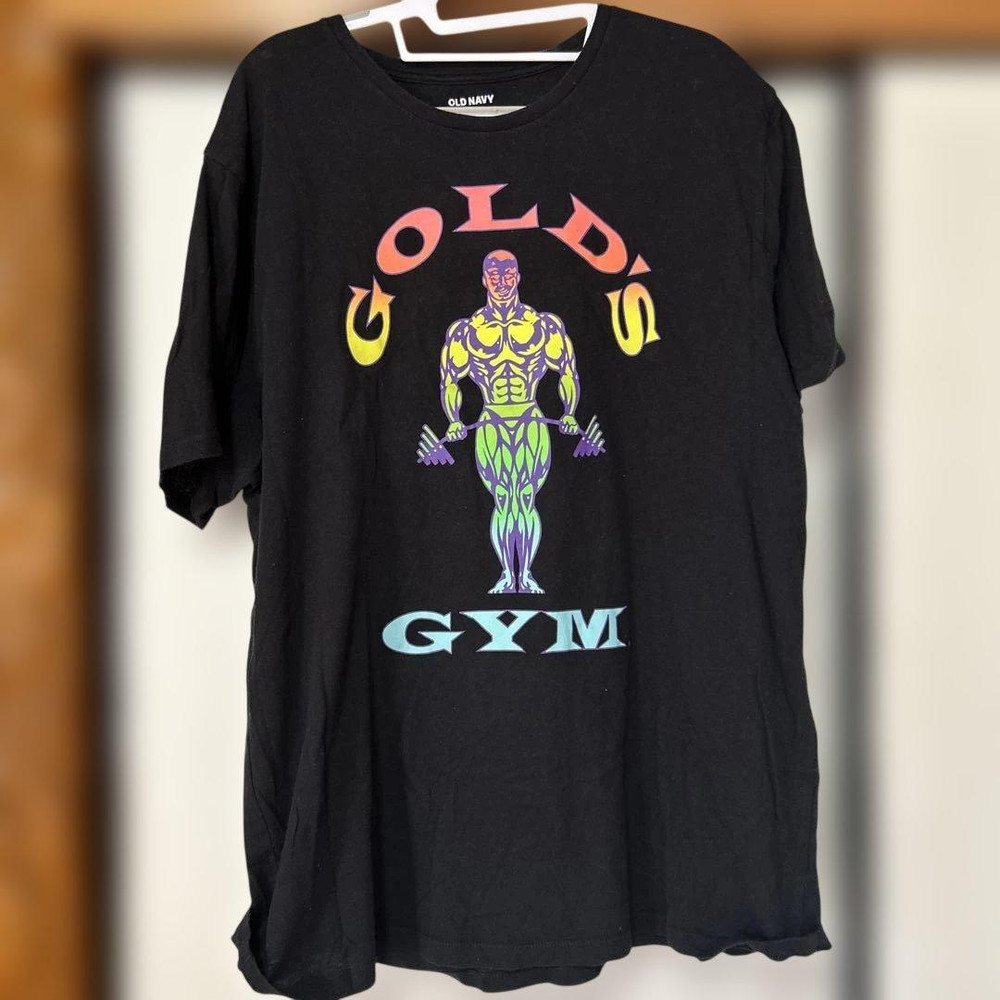 Vintage Gold’s Gym T Shirt Classic Fitness Workout Graphic Tee S-5XL