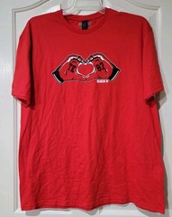 Travis Kelce Kansas City Red Heart Hands Short Sleeve Fashion Player T Shirt XL