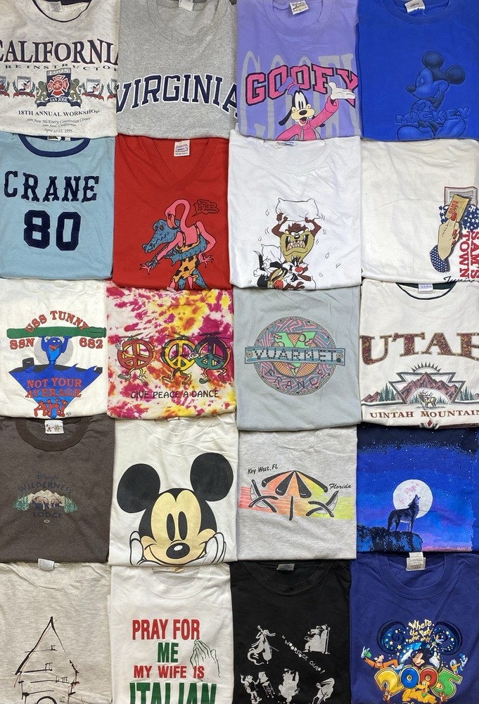 Vintage Graphic shirts Promo Funny Cartoons Sport Destinations Lot Of 20 Mix Szs
