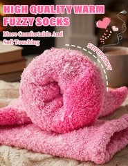 Women Fuzzy Fluffy Socks Thick Warm Winter Soft Cozy Plush Fleece 5 Pair