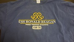 Uss Ronald Reagan Peace Through Strength Cvn 76 T Shirt XL