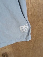 dkny shirt mens size L crew neck v-neck logo blue