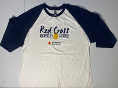 American Red Cross Platelet Donor Raglan XL 3/4 Sleeve T-Shirt – Baseball Tee