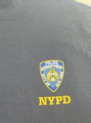 New York Police Department Adult S, Long Sleeve Mock Neck Navy W/Yellow Logo New