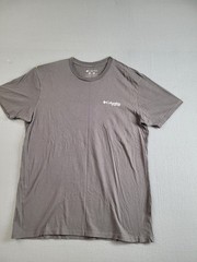 Columbia Men Shirt L Gray Back Print Crew Neck Short Sleeve Logo PUllover Casual
