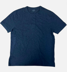Vince. Men’s Black Slub Cotton Short Sleeve Henley Shirt Size L