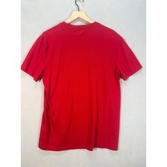 Calvin Klein Mens Red Vertical Logo Graphic Crewneck Cotton T-Shirt Size Large
