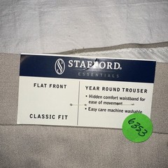 NWT Stafford Men’s 42 x 30 Classic Fit Flat Front Year Round Trouser Pants $70