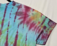 Handmade Tie Dye Spiral & Lines Pattern Rainbow XL Shirt 22.5″ W X 29.5″ L