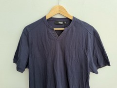 NEW Murano Liquid Luxury Slim Fit Short Sleeve Shirt In Blue Men’s Sz L Casual