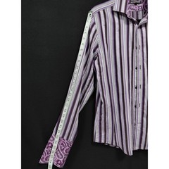 Express Design Studio Modern Fit Striped Shirt Purple Size S
