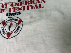 SAGINAW MICHIGAN Music Festival T-Shirt Large (fits smaller) White Vintage 1983