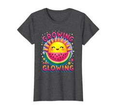 Growing & Glowing Women’s Maternity Summer Tee, Dark Heather Grey, Size XL