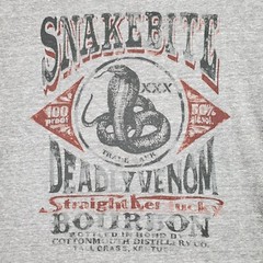 Lucky Brand Mens T Shirt Size S Gray Slim Fit Snake Bite Print Poly Cotton Rayon