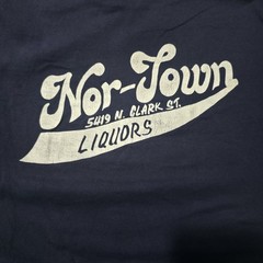 Vintage Nor-Town Liquors T Shirt Mens XL Navy Single Stitch Promo Graphic USA