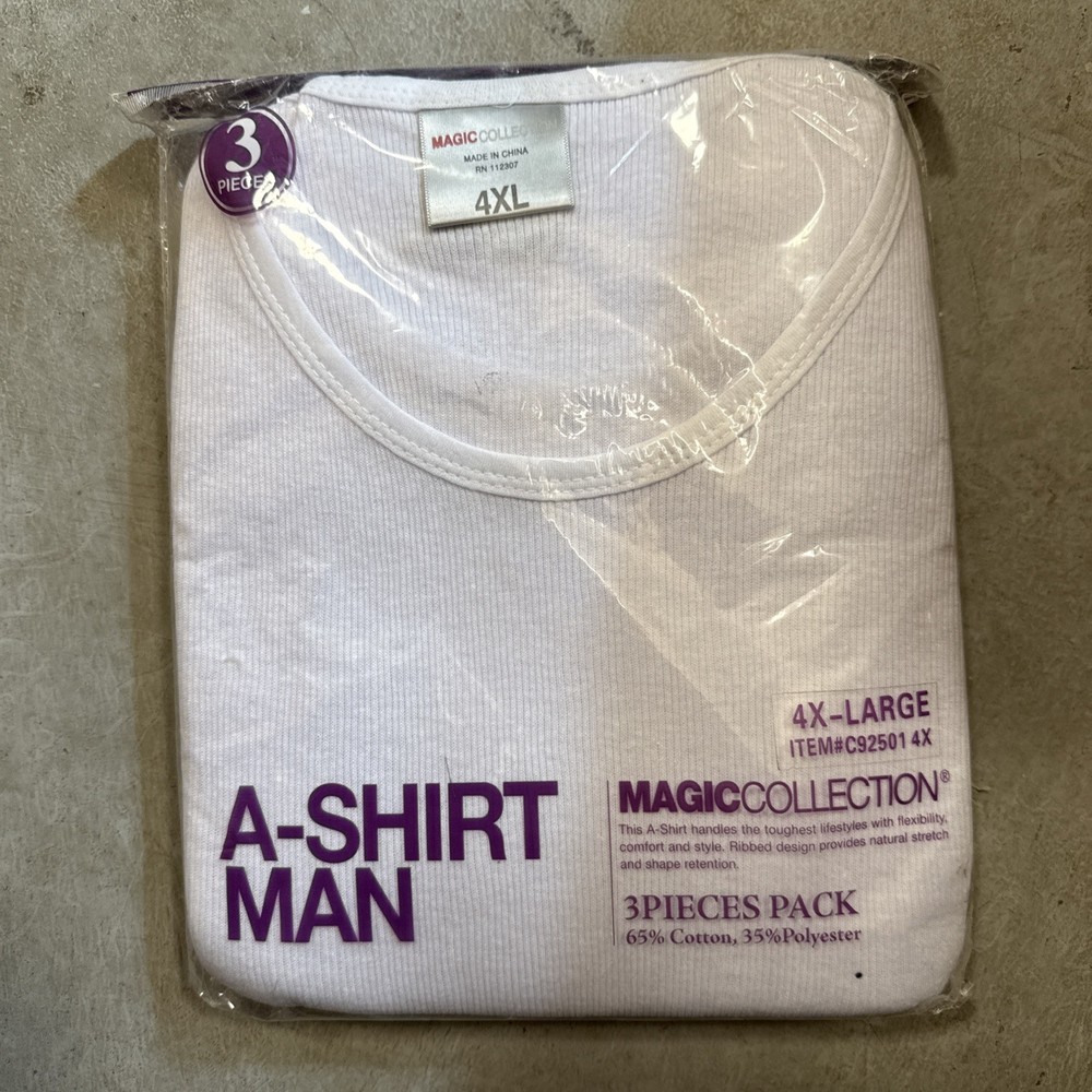 3 Pieces 4xL Tang Top Individually Wrapped