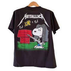 Metallica Snoopy Woodstock Parody Band T-Shirt Modern Size Large Cartoon