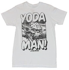 Star Wars Adult New T-Shirt – “Yoda Man!” Black and White Photo Pic
