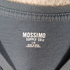 Mossimo Mens Grayish-Blue T-Shirt Size Large Geometric Aztec V-Neck Short-Sleeve