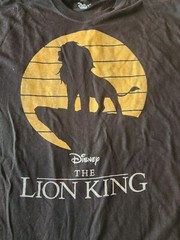 Disney Lion King Pride Rock Tee T Shirt Sz L Black S/S Simba Silhouette