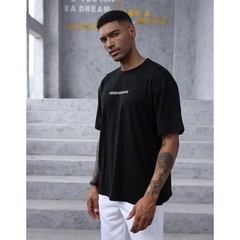 Men’s Fashion Workout T-Shirt Casual Short Sleeve Plain T Shirts Loose Athlet…