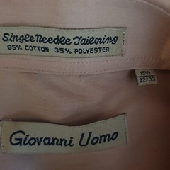 Giovanni Uomo Mens Shirt Button Up peach Sze M Long Sleeve Collared official