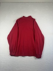 Lands’ End Shirt Mens Large Red Long Sleeve Mock Neck 1/2 Zip Casual Top