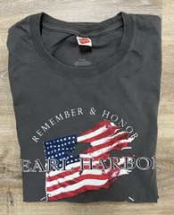 Remembering Pearl Harbor 1941 Mens Large Short Sleeve T-Shirt Tight Athletic Fit