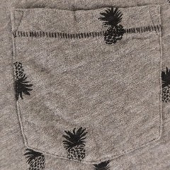 Gap Shirt Mens L Gray 100% Cotton All Over Print AOP Pocket