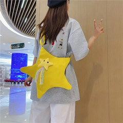 1pc Star Shaped Cross Body Bag Multi Functional Canvas Shoulder Bag Comfortable