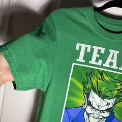 Six Flags Men’s Graphic T-shirt Team THE Joker Green Short Sleeve Medium