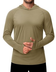UPF50+ Mens Sun Block Hoodie Long Sleeve Skin Protection Sun Shirts Fishing Tops