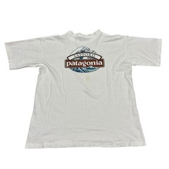 Patagonia Sapporo Hokusai Wave Vintage T-Shirt Made in USA Size M White