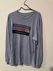Hooey Unisex Dusty Blue Horizon Long Sleeve Tee Crewneck Cuff Western Wear