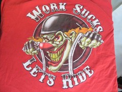 Work Sucks Let’s Ride Biker Motorcycles Clown Red 3XL T-shirt