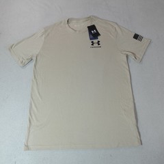 Under Armour Shirt Mens Large Tan Freedom Flag Gorpcore Patriotic USA America T