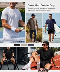 Men’s Running Shirts Quick Dry Lightweight Breathable Cooling Short Sleeve T-…