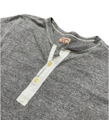 Homespun Knitwear Henley Long Sleeve Men’s Sweatshirt Size L Retro Style Grey